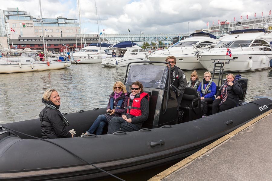 Before our departure from Gothenburg Harbour. From left: Lisa, Lena, Jenny, Anders, Pia, Louise and Karin. Ulf and I were ashore casting away the mooring lines.