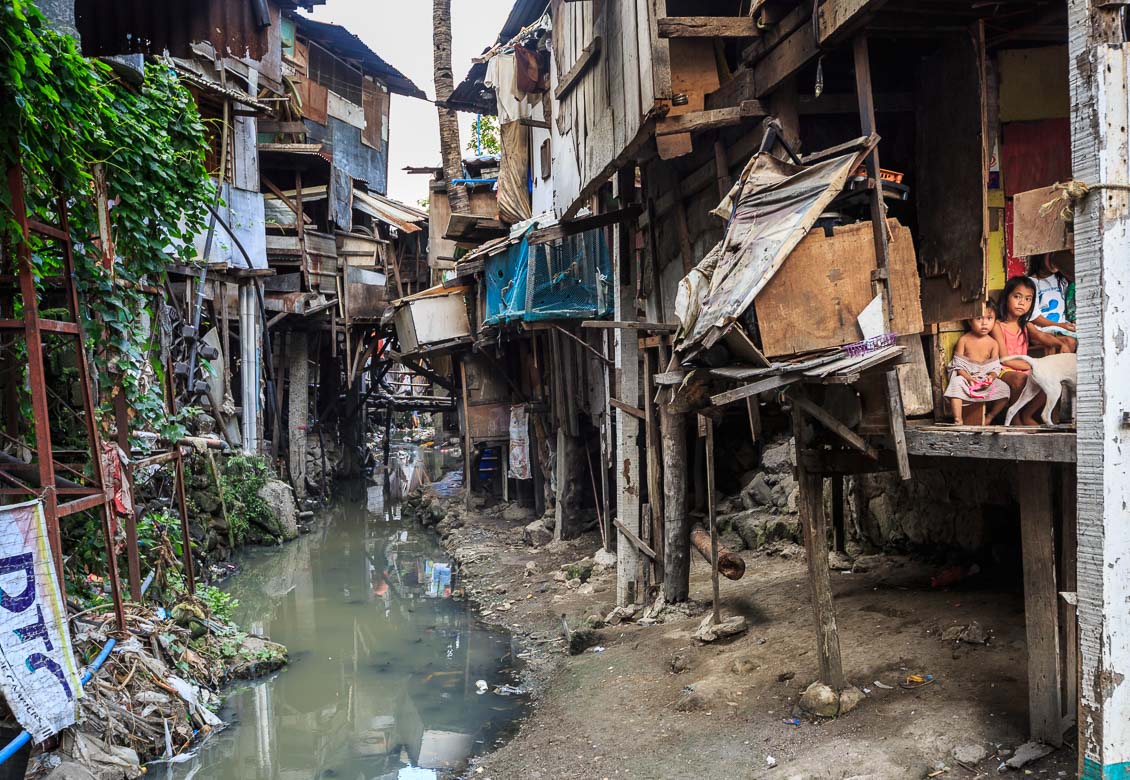 Squatter area at a creek, where many of our families live