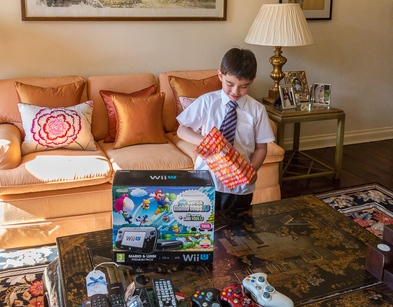 Eric got a few gifts to open the day before his birthday.