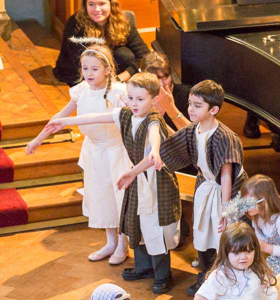 Singing at the nativity play