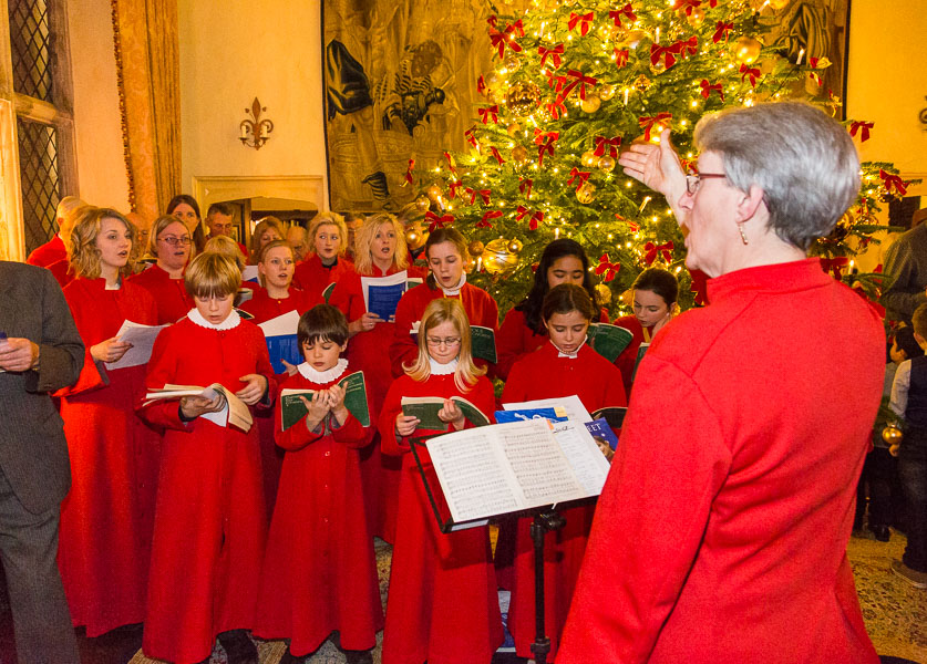 The Ottery St Mary church choir performing at Knightstone before Christmas.