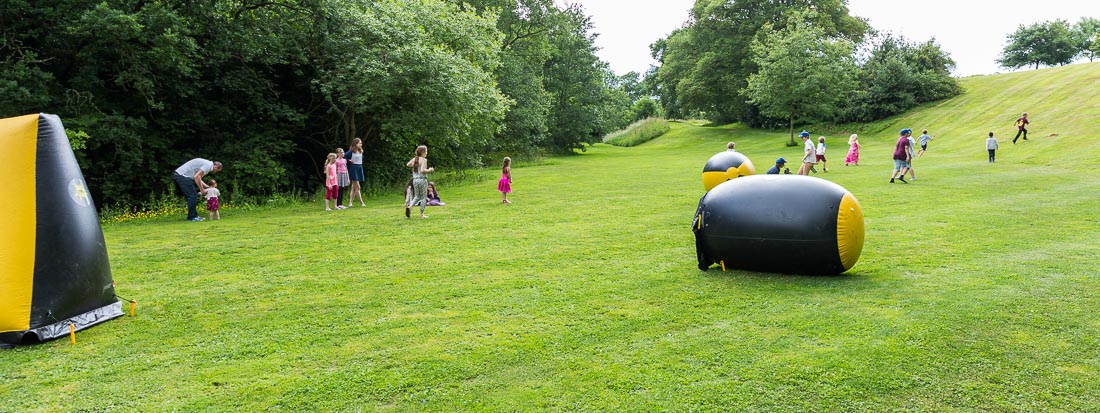 Playing in the park.