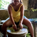 Mikee in a local pottery, Vigan