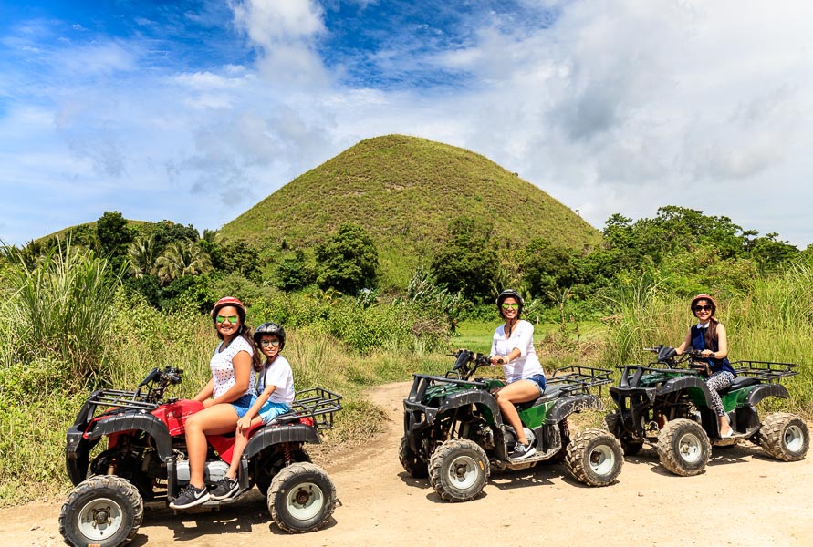 They went on a tour of Bohol in car and on quad bikes