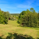 The view from the bench towards the manor