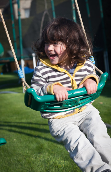 Eric enjoying the garden swing