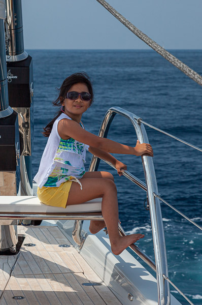 Mikee enjoyed being on a sailing yacht again