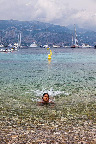 Mikee playing in the water