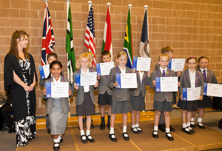 Mikee’s classmates together with their teacher, Miss Harvey-Jones