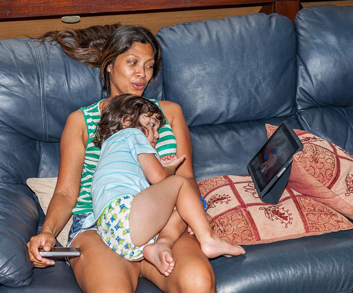 Resting afterwards and watching video