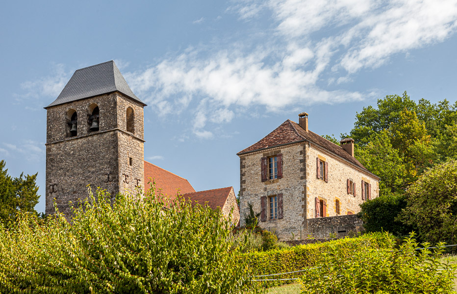 The church in Marnac, where we rented our cottage