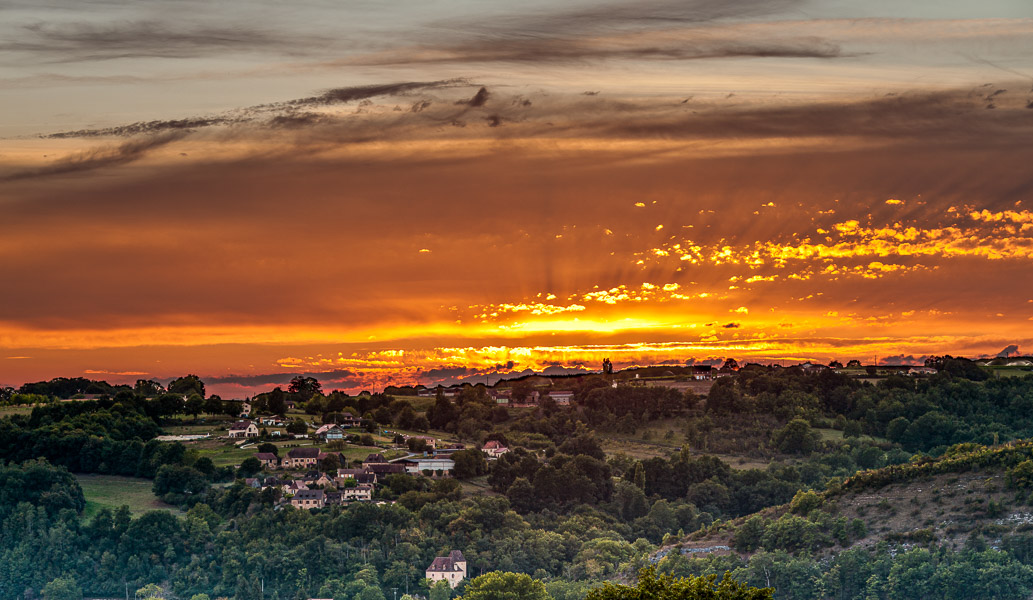 Just after sunset the sky is on fire. Photo from our balcony