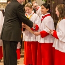 Mikee is promoted to deputy head chorister by Revd Steve Weston
