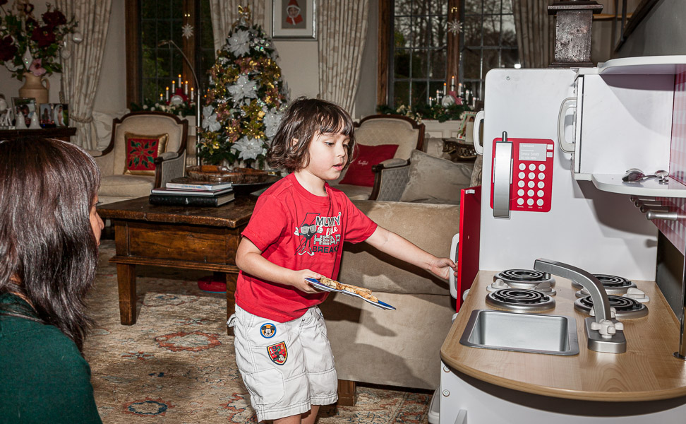 And Eric cooking in his toy kitchen