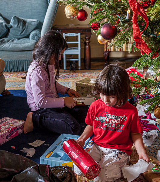 Opening gifts