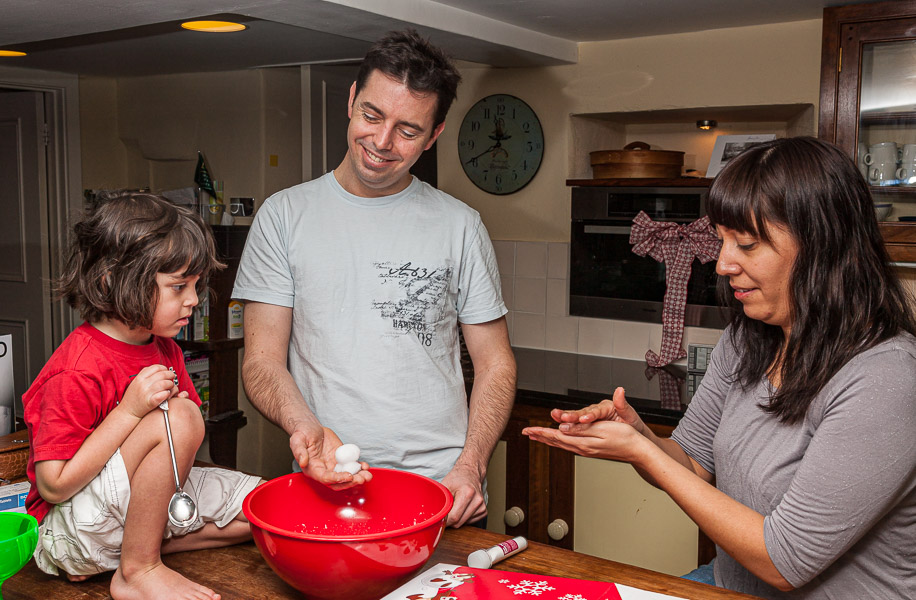 Playing in the kitchen with Eric