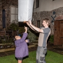 Lighting Lanterns in the sky on Riza’sbirthday 6 Jan