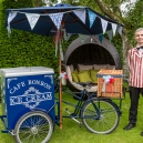 The Ice Cream Man with his bicycle set up in the garden