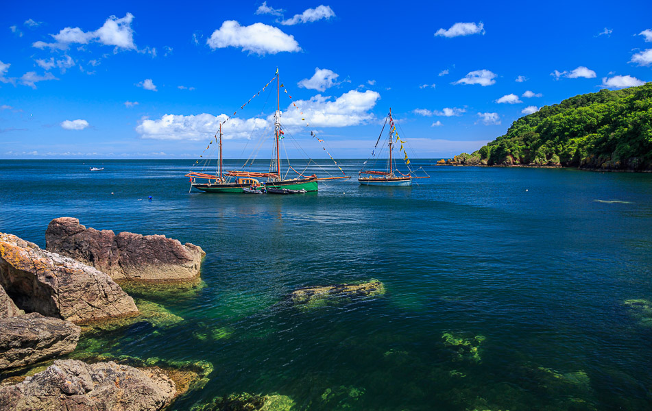 A couple of the old boats at anchor at the cove
