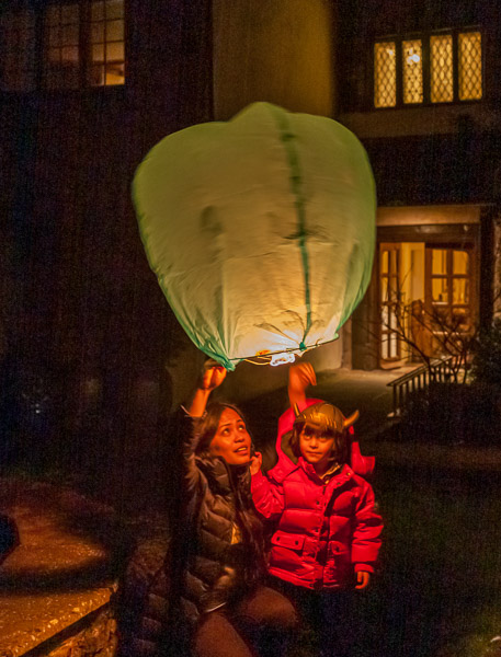 Lighting Lanterns in the sky on Riza’sbirthday 6 Jan