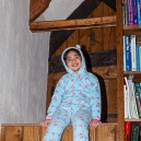 Mikee in the entrance to the attic