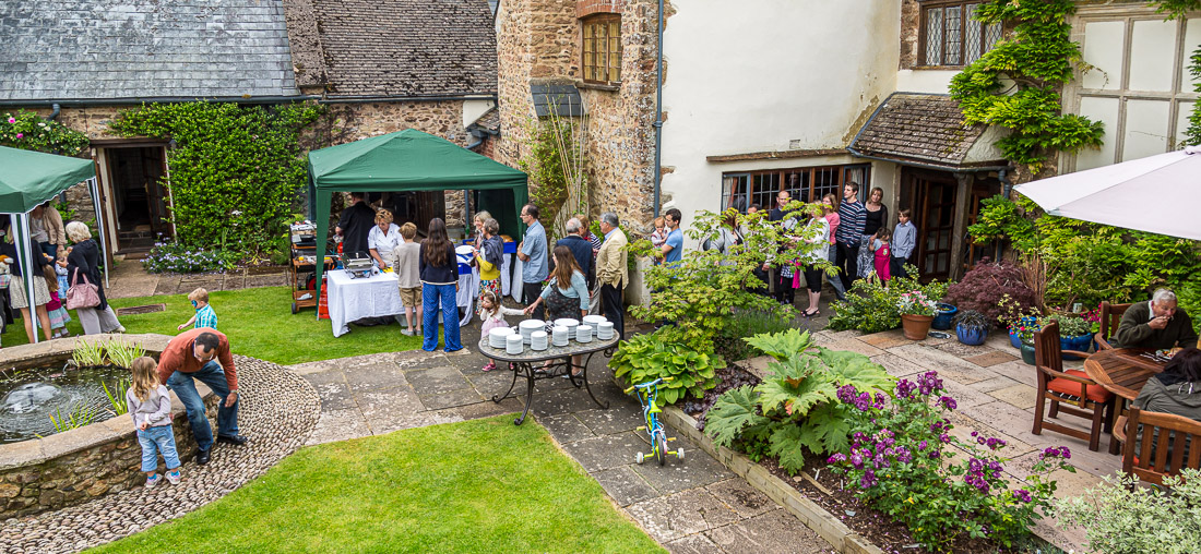 We set up the BBQ in the courtyard