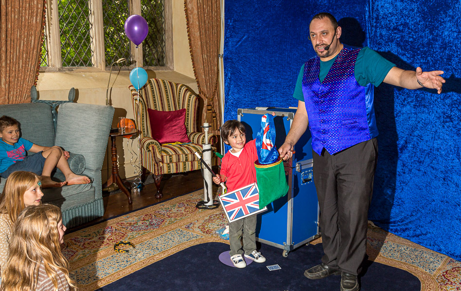 After lunch a magician entertained the young ones