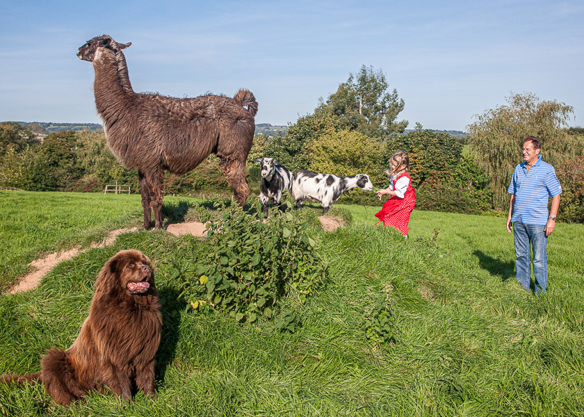 With Letizia and her dad, Siggi, and Jan, the llama. Autumn 2009