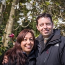 Susanne and Dave at Bicton Park after their engagement