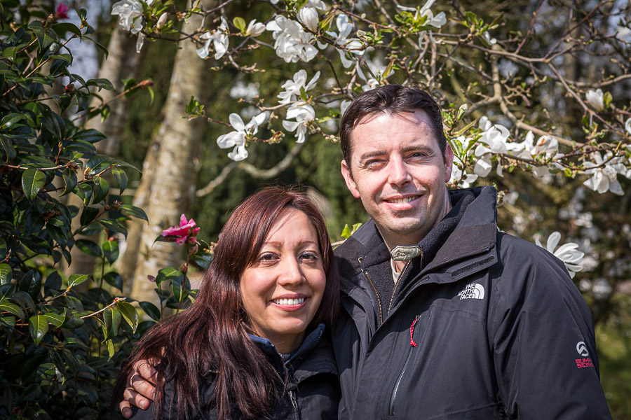 Susanne and Dave at Bicton Park after their engagement