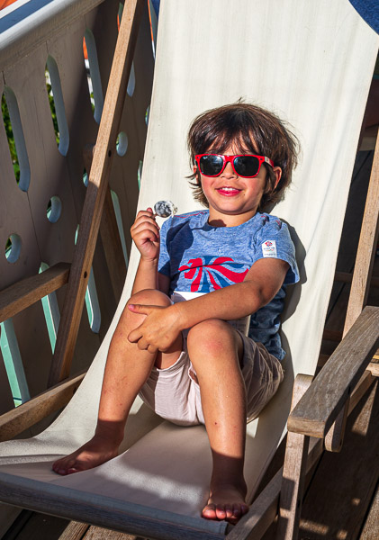 Basking in the sun on one of our balconies at havet