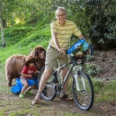 Eric and I are biking in the park with Chucky. Autumn 2011
