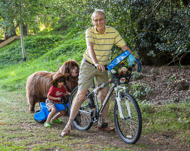 Eric and I are biking in the park with Chucky. Autumn 2011