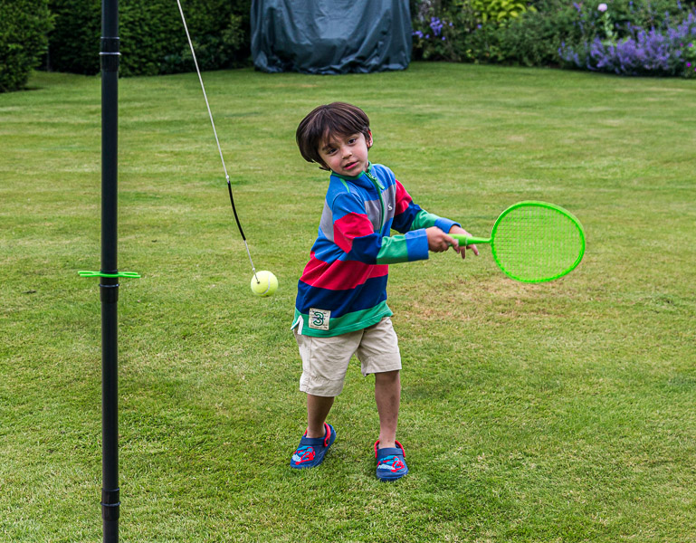 Eric tried swing ball too