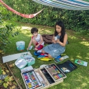 Painting in the grass