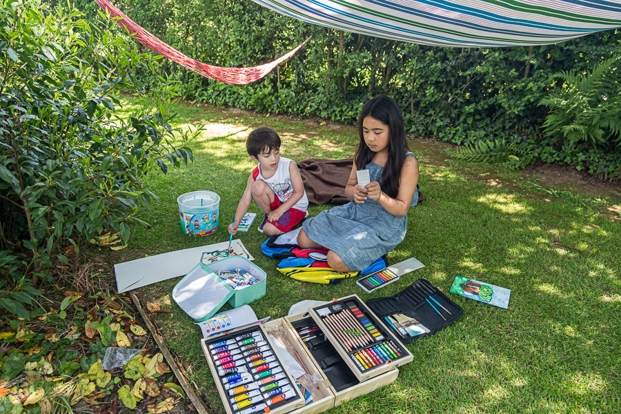 Painting in the grass