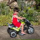 On the little quad bike
