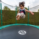 Jumping on the trampoline
