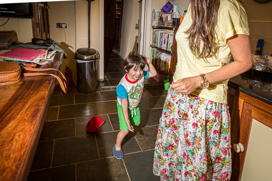 and dancing in the kitchen with Mama as partner