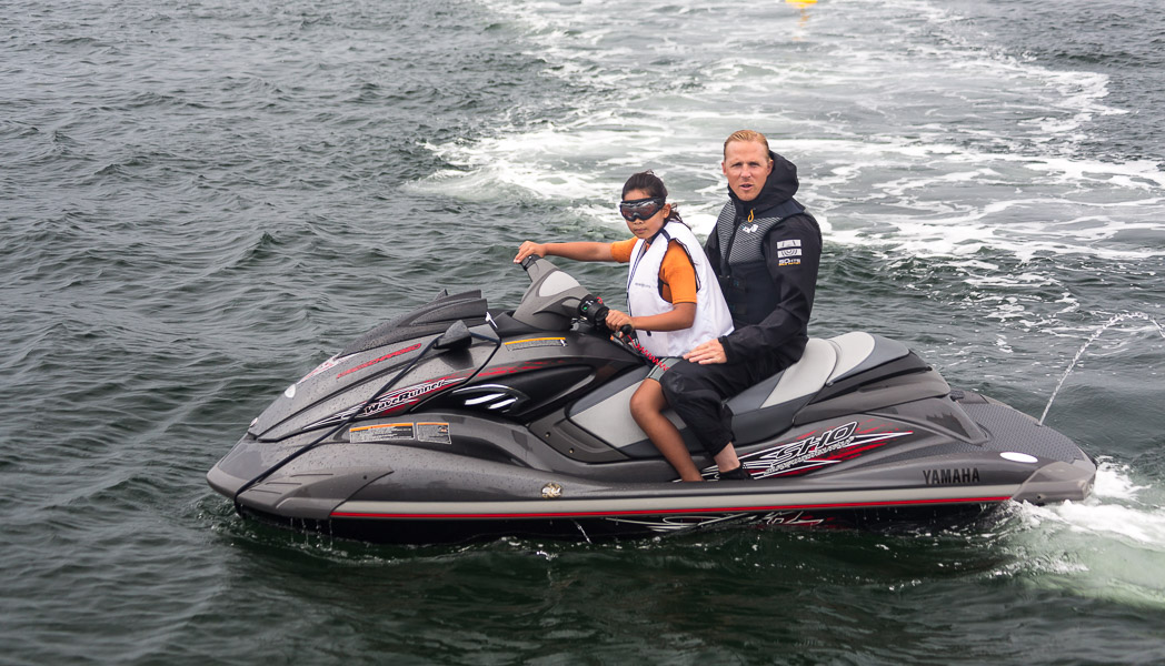 while Mikee was driving the jetskichecked by Ludvig’s father, Emil
