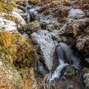 It was frost on the ground and the climb along the stream was icy