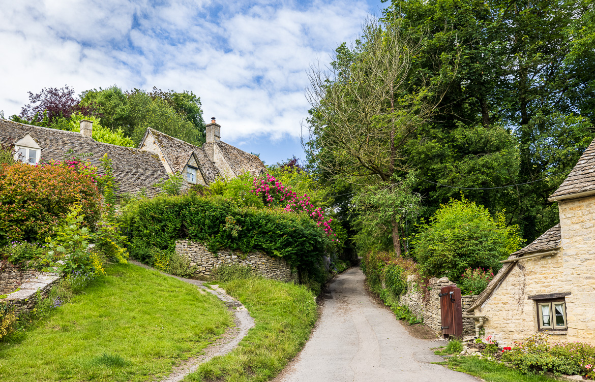 A walking path next to Arlington Row.