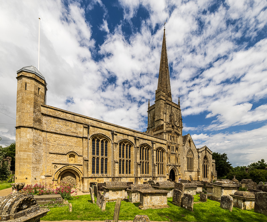 The parish church of St John the Baptist at Burford built in the 15th century