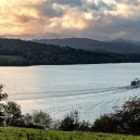 a couple of boats were still out on this cold October evening